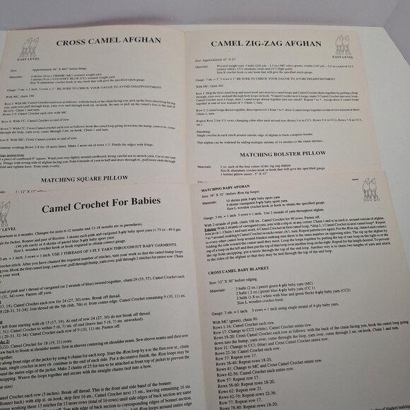 Camel Crochet Instruction & Pattern Afghan 1 2 302 304 Babies 303 Lot - Picture 4 of 8